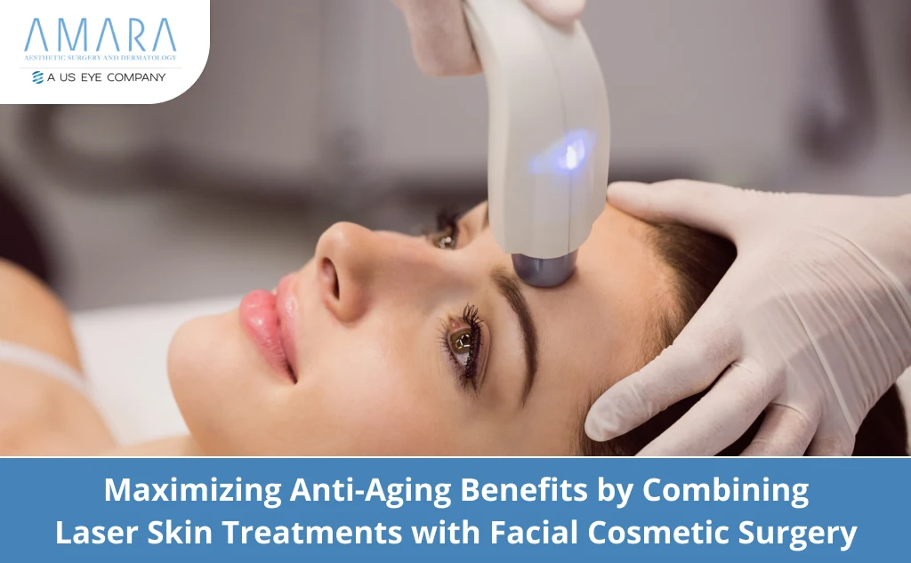 Close-up of woman getting forehead laser treatment for anti-aging benefits